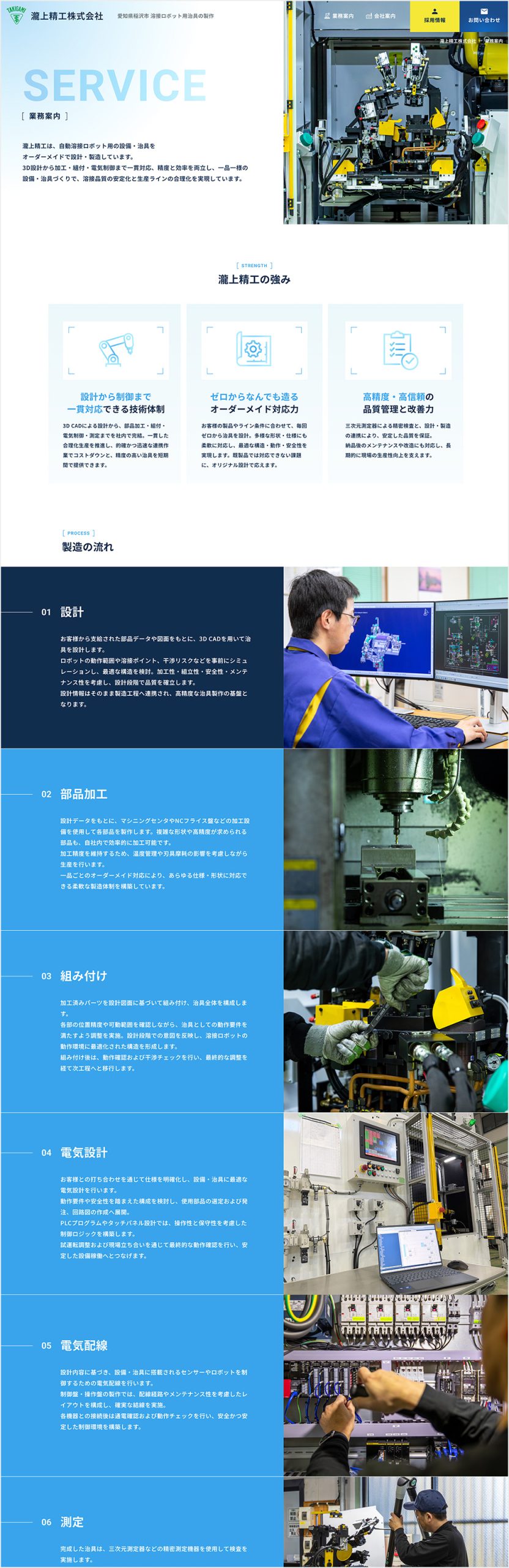 業務案内 ページ